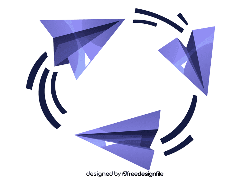 Paper plane circle clipart