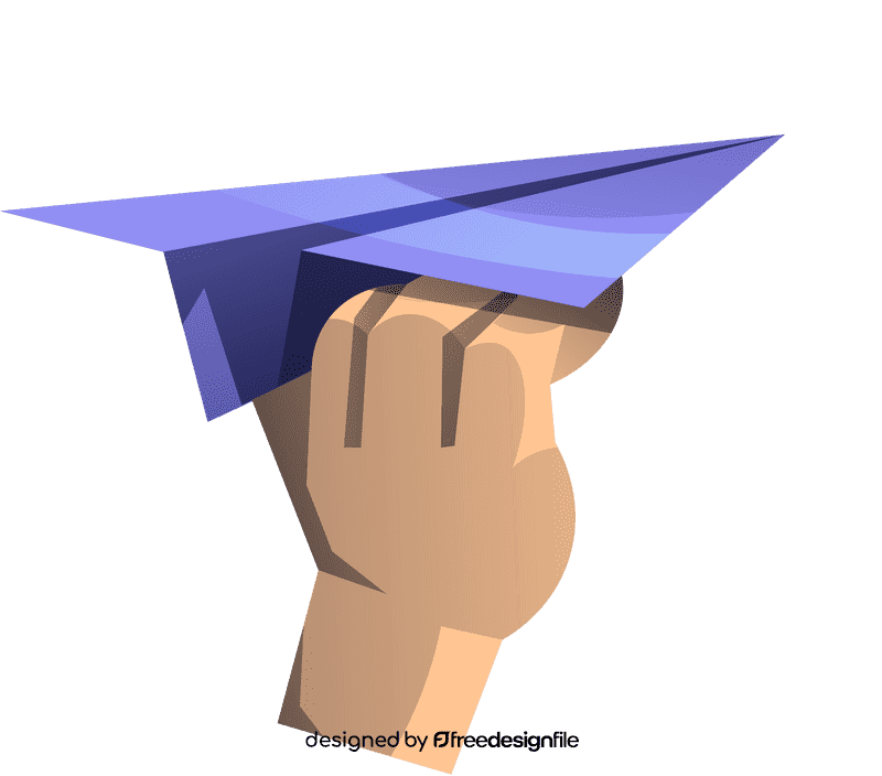 Paper plane hand clipart