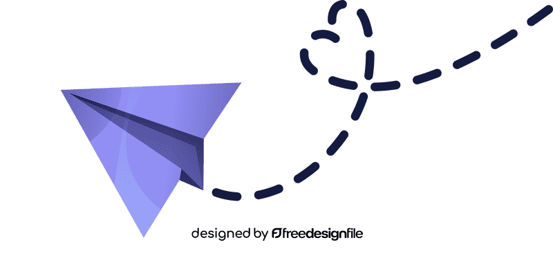 Paper plane heart path clipart