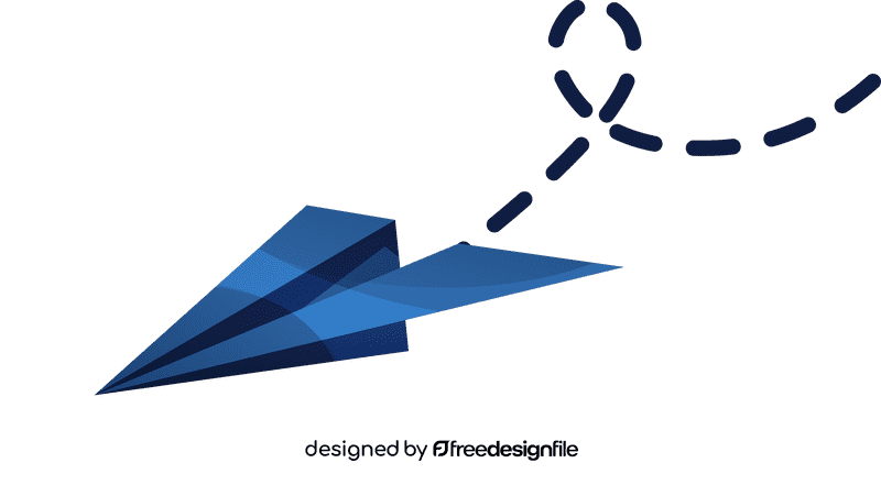 Paper plane landing clipart