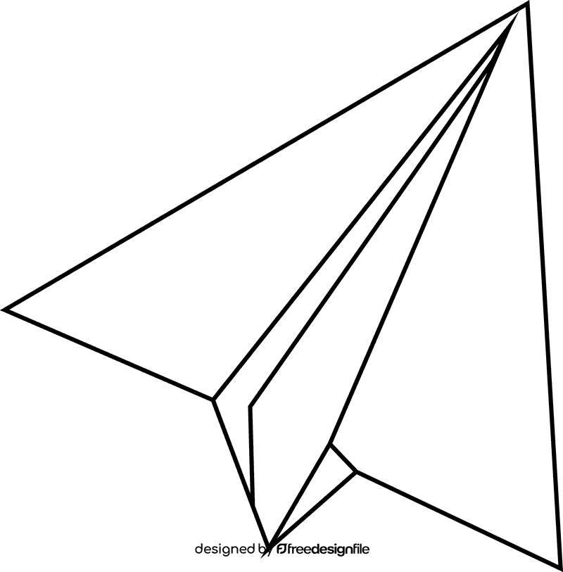 Paper plane black and white clipart