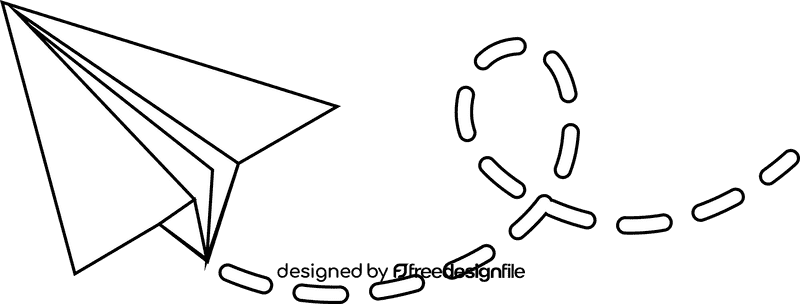 Paper plane way black and white clipart