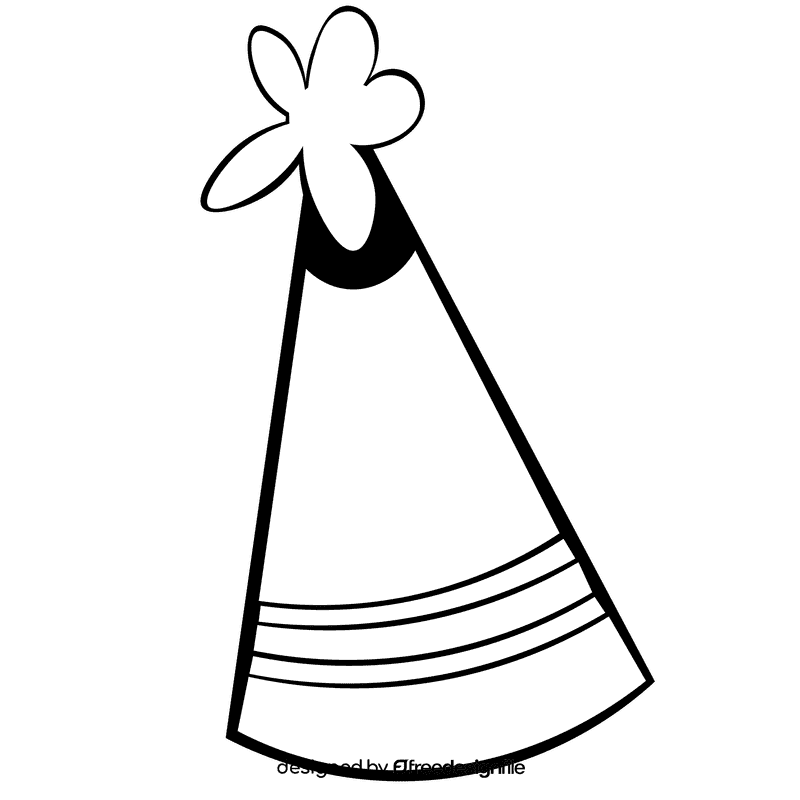 Party hat blue top black and white clipart