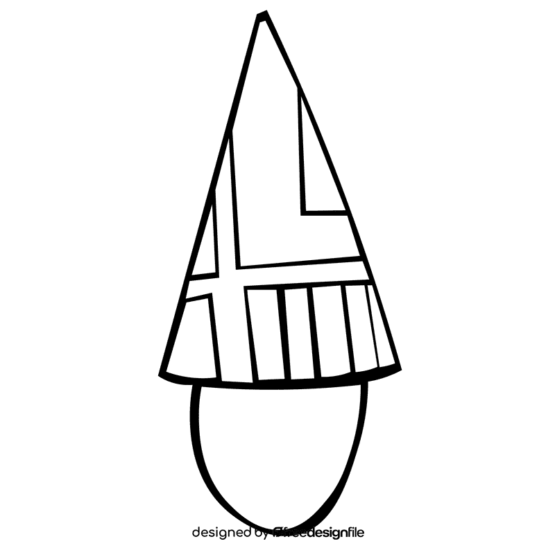 Party hat cubes black and white clipart