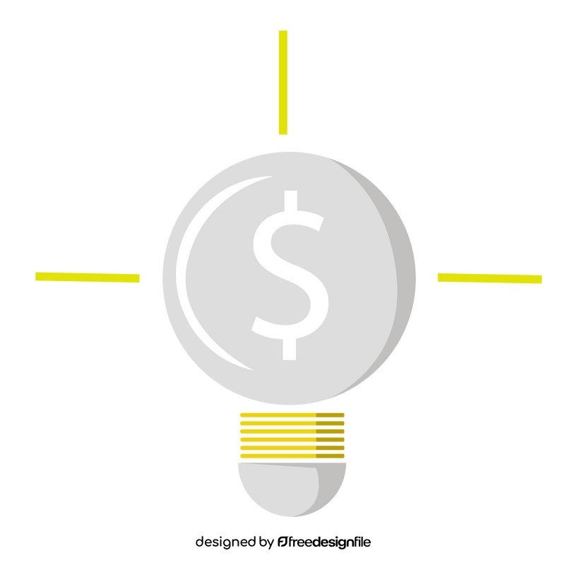 Light bulb idea, finance, dollar sign clipart