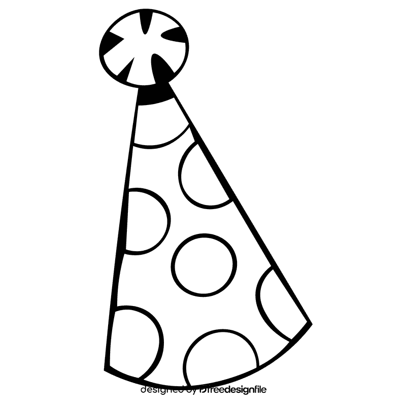 Party hat red dot black and white clipart