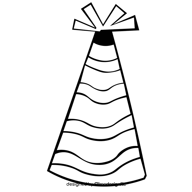 Party hat stripe black and white clipart