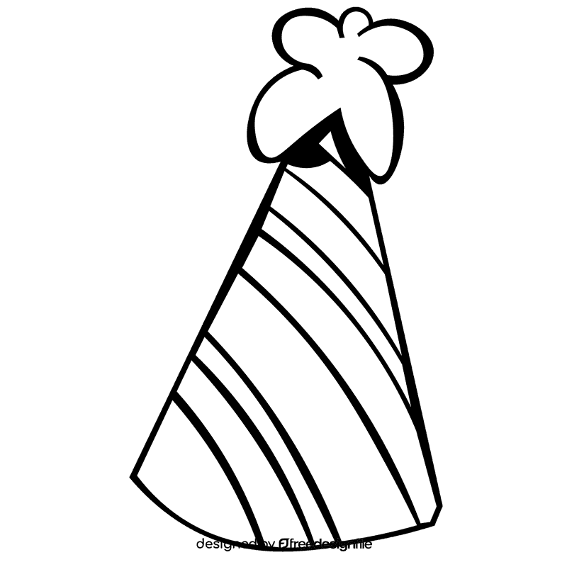 Party hat stripes black and white clipart