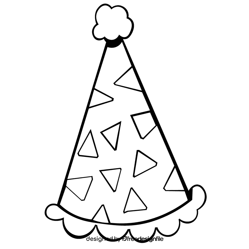 Party hat triangles black and white clipart