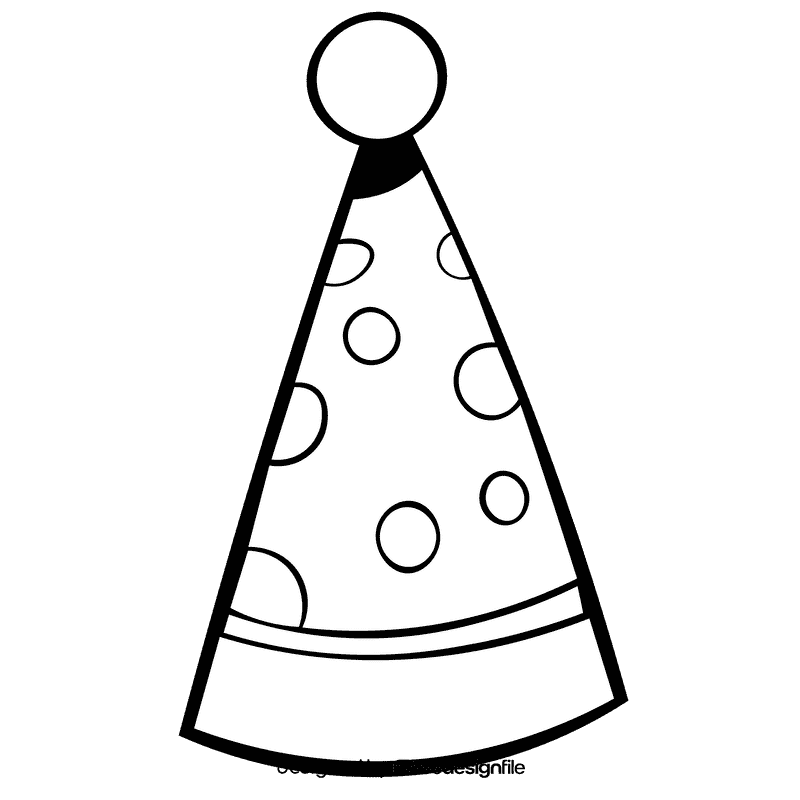 Party hat yellow black and white clipart