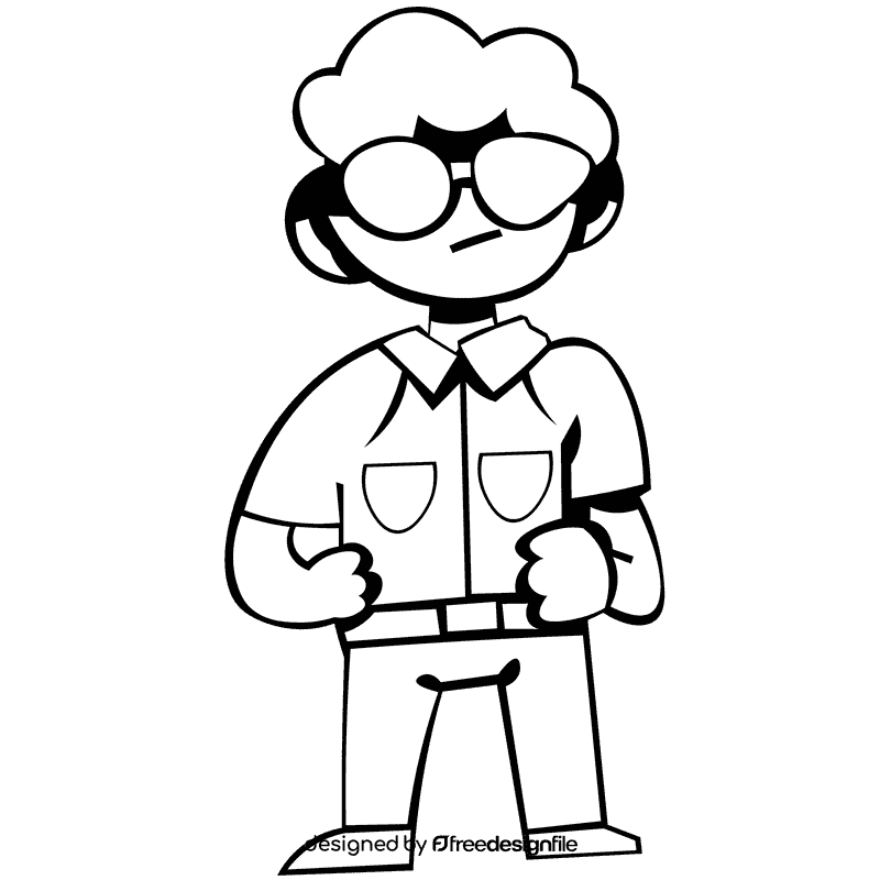 Police glasses black and white clipart