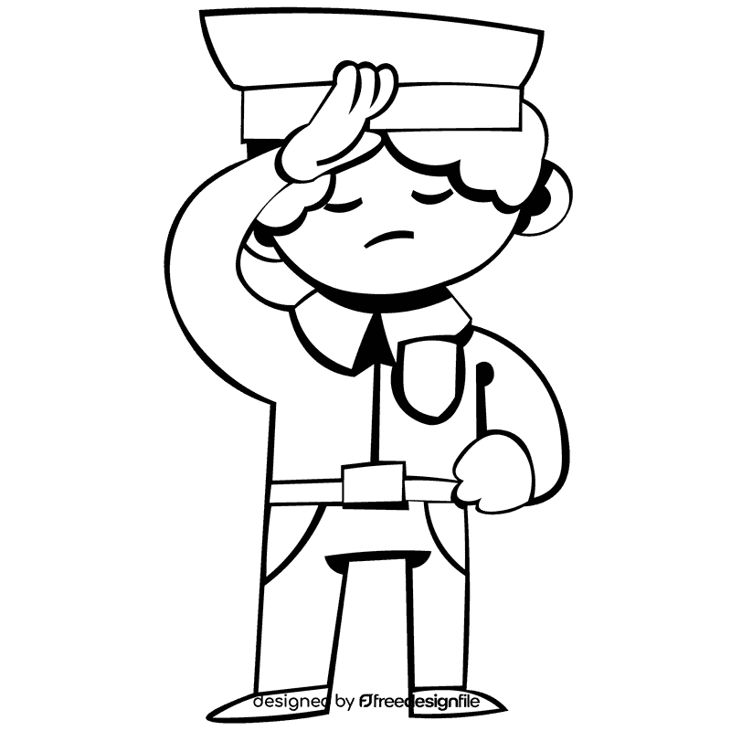 Police oath black and white clipart