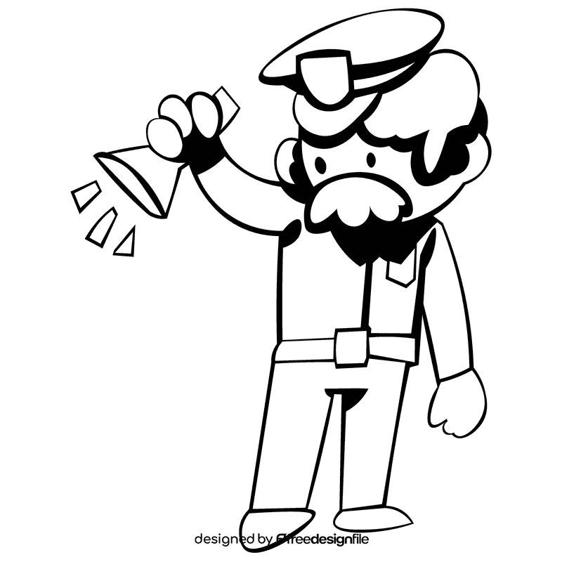 Police old black and white clipart