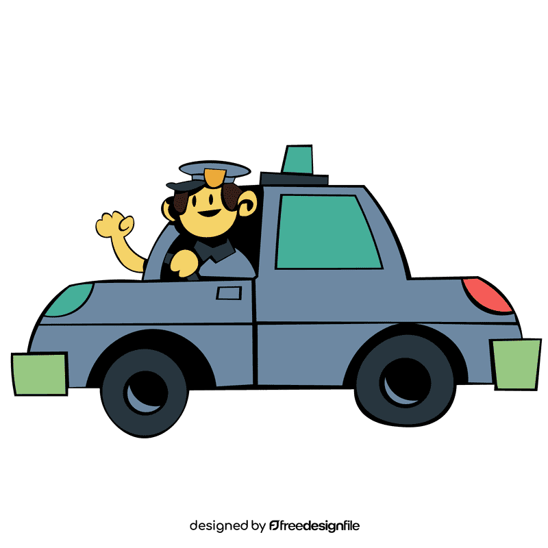Police car officer clipart