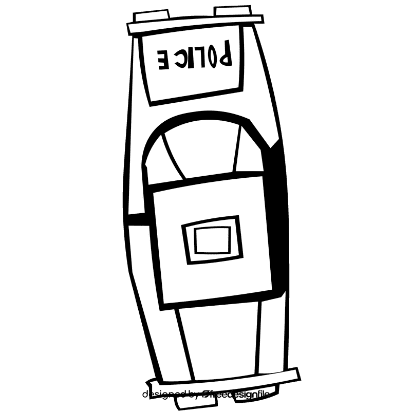 Police car top black and white clipart