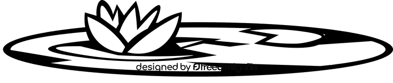 Pond flower black and white clipart