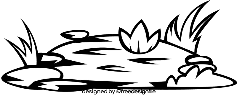 Pond black and white clipart