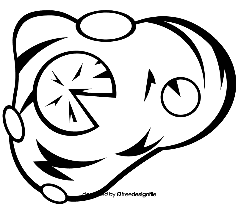 Pond top view black and white clipart