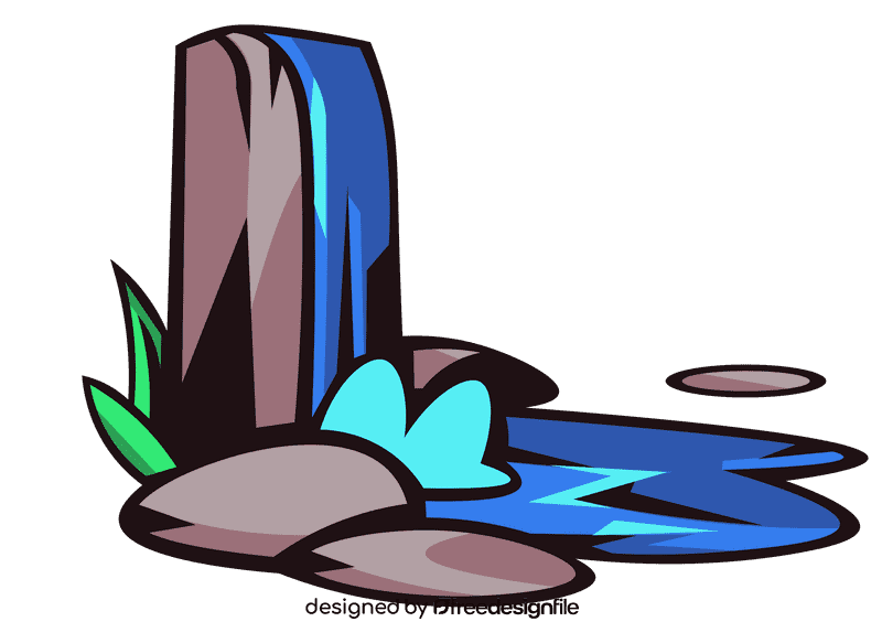 Pond waterfall clipart