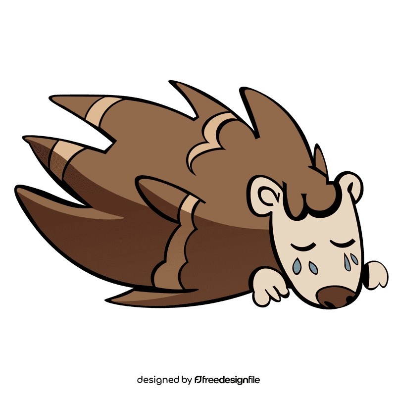Porcupine crying clipart