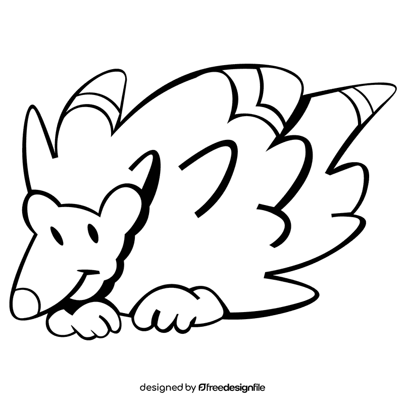 Porcupine black and white clipart