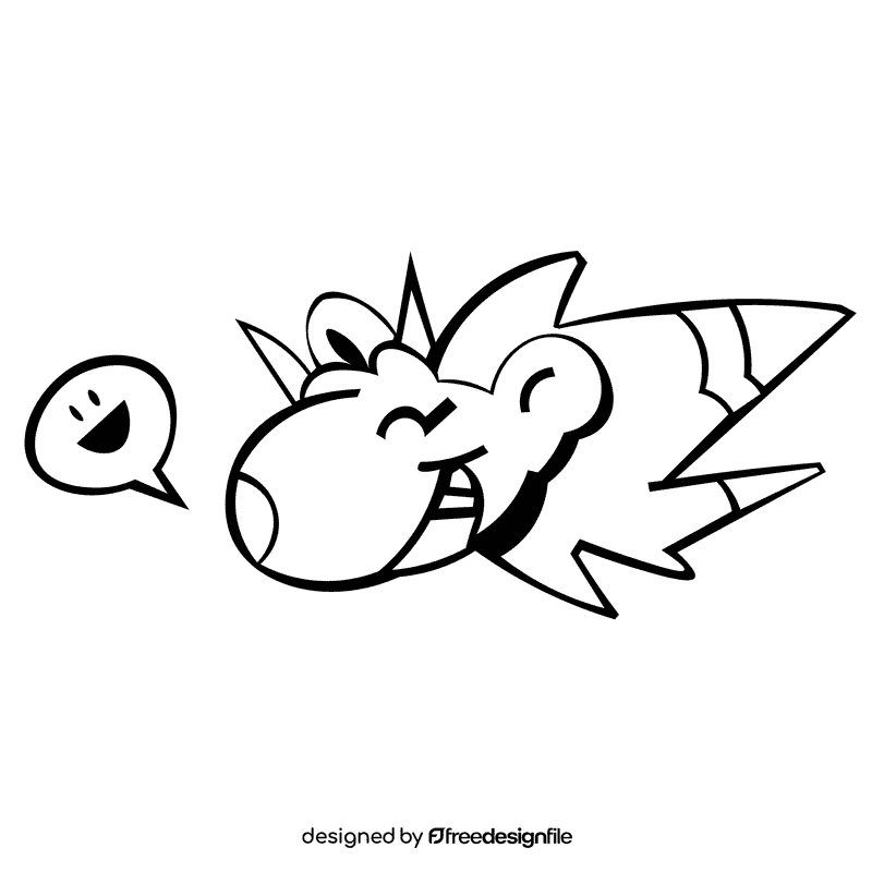 Porcupine smile black and white clipart