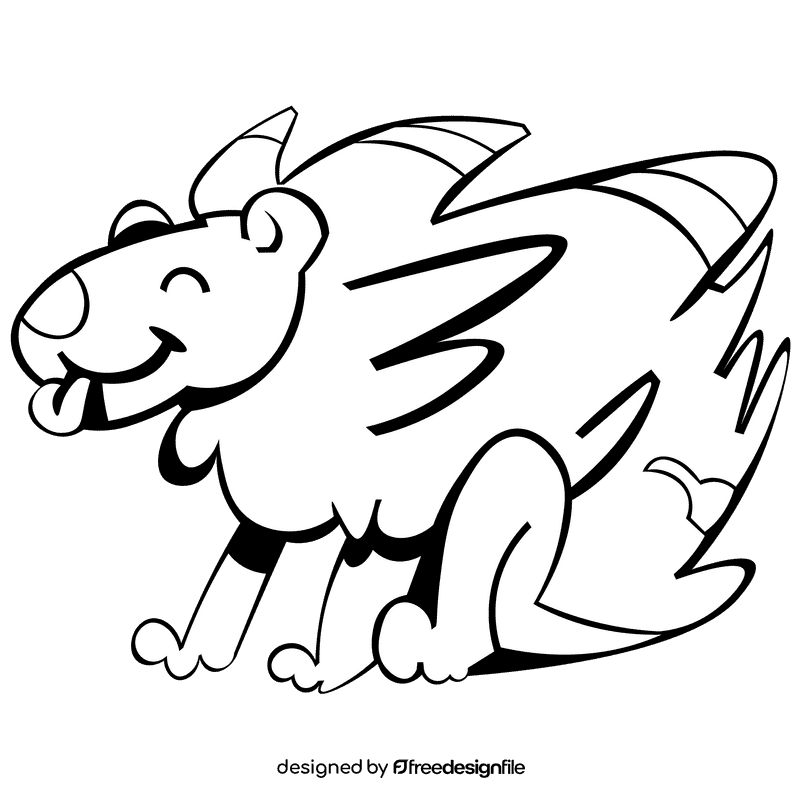 Porcupine tongue black and white clipart