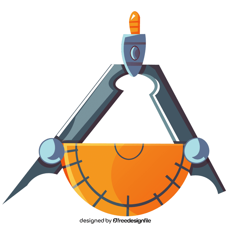Protractor compass clipart