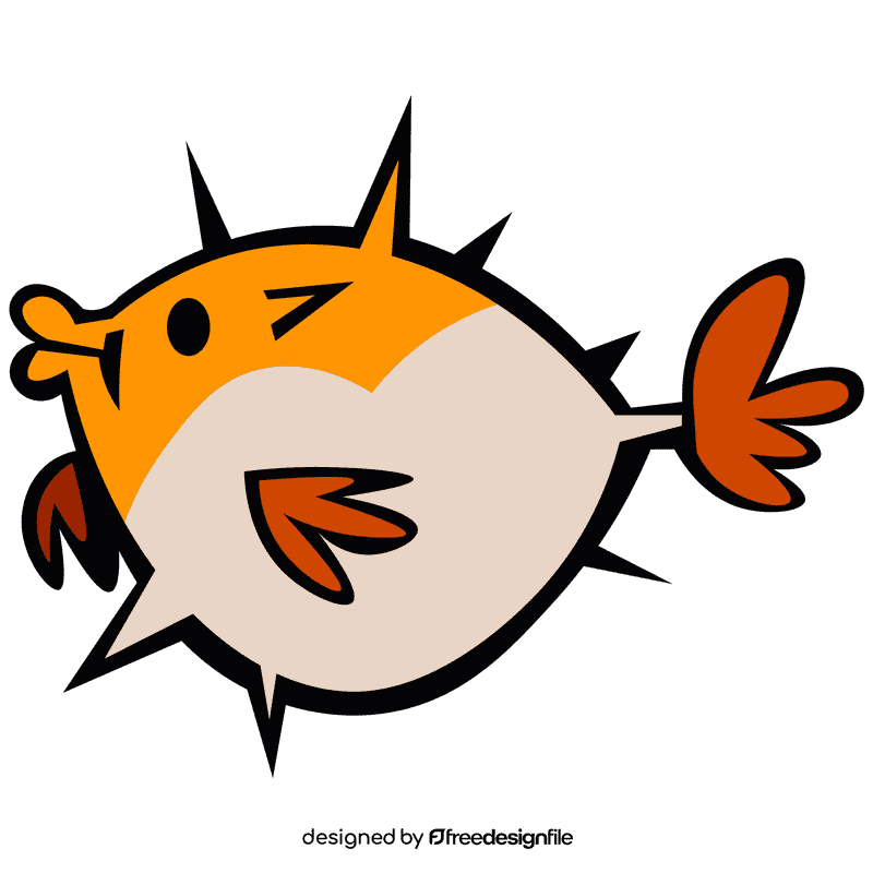 Pufferfish profile clipart