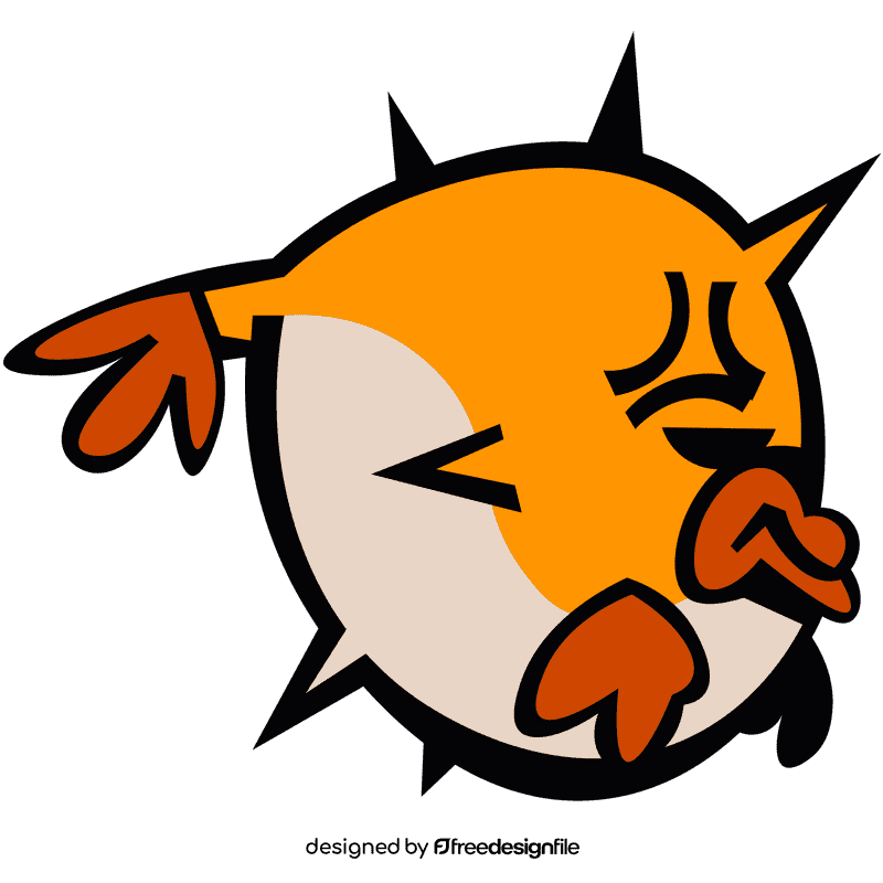 Pufferfish angry clipart