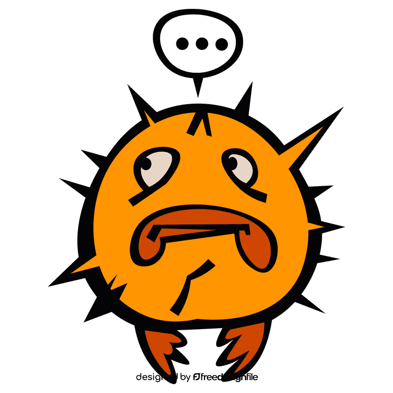 Pufferfish confused clipart