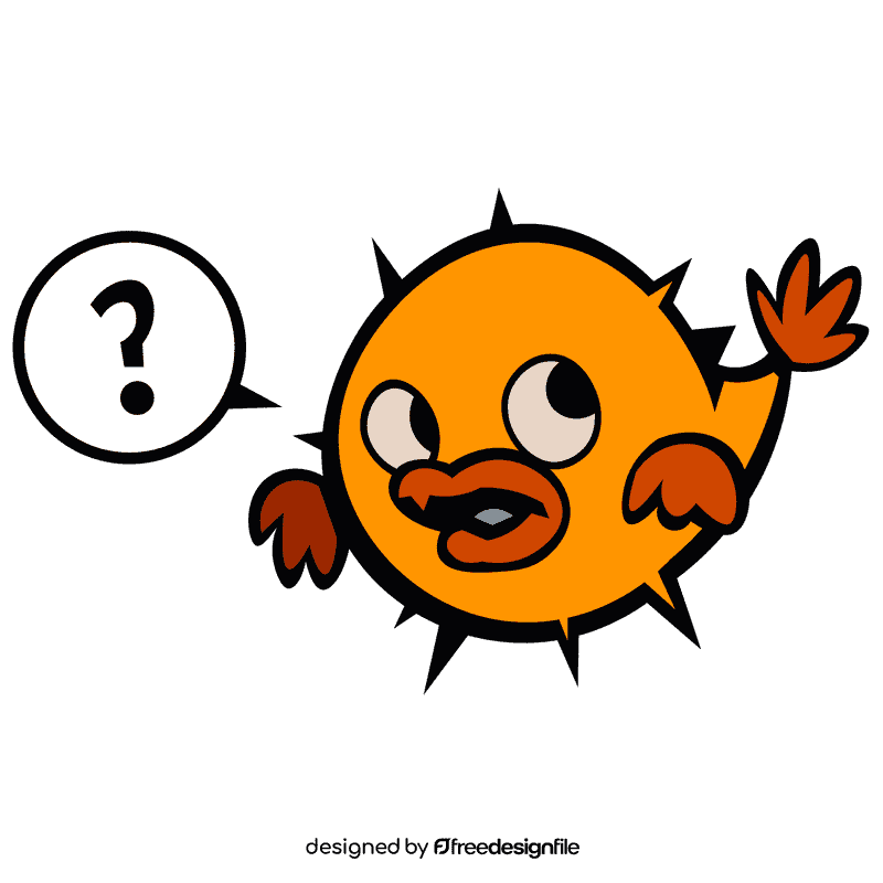 Pufferfish question clipart