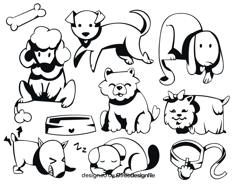 Puppy black and white vector