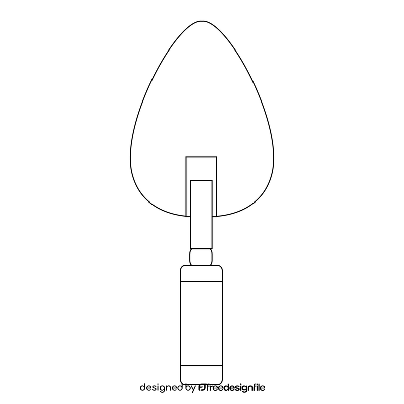 Cement trowel drawing black and white clipart
