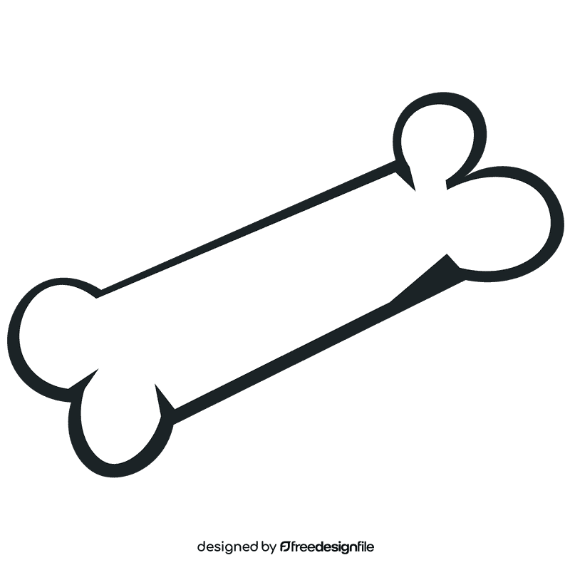 Puppy bone black and white clipart