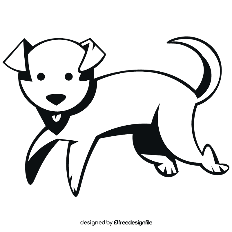 Puppy brown black and white clipart