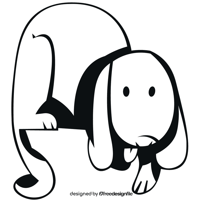 Puppy grey black and white clipart