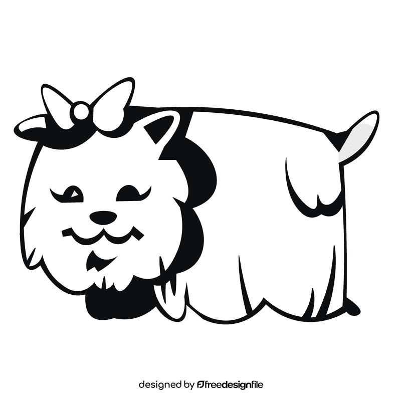 Puppy pink black and white clipart