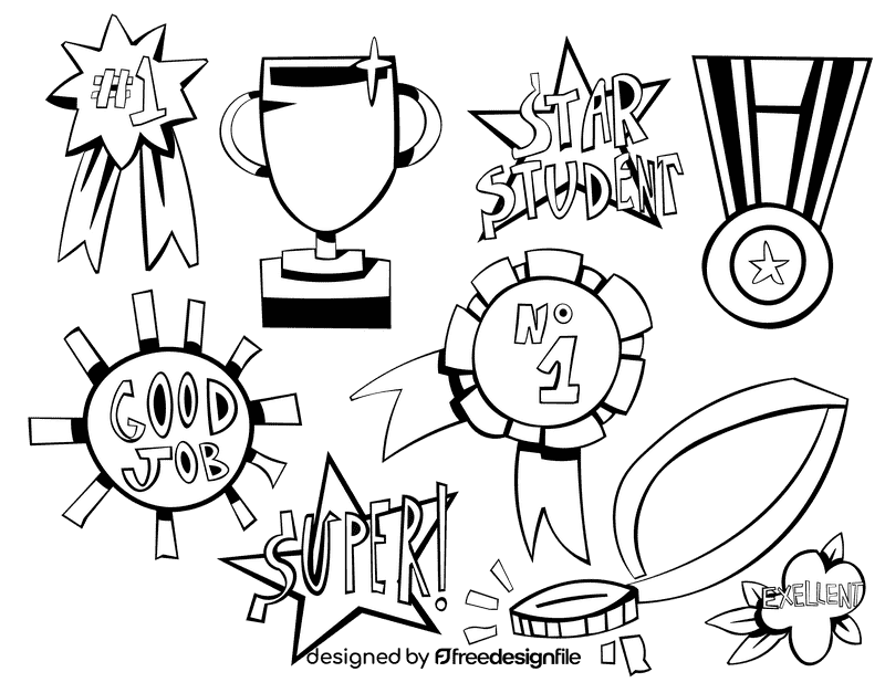 Reward black and white vector