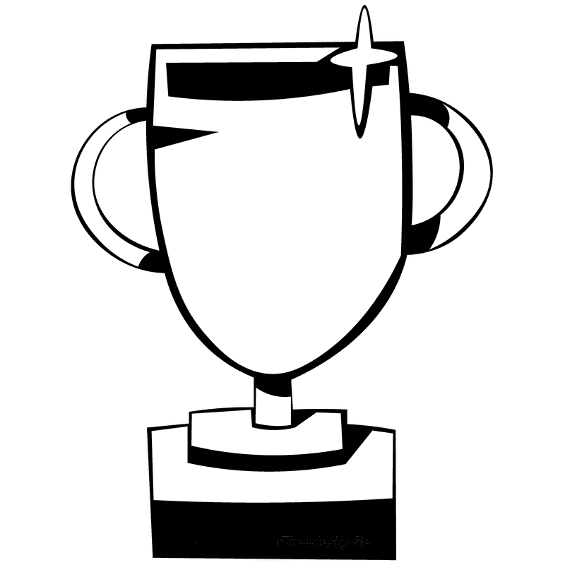 Reward cup black and white clipart