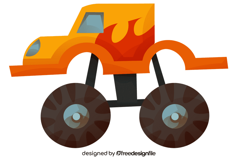 Monster truck fire clipart