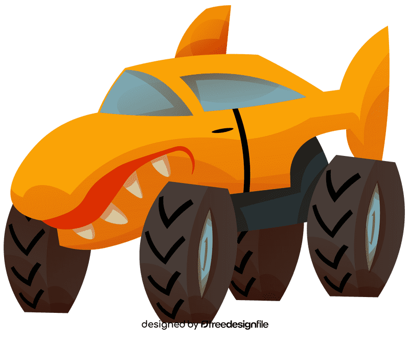 Monster truck shark clipart
