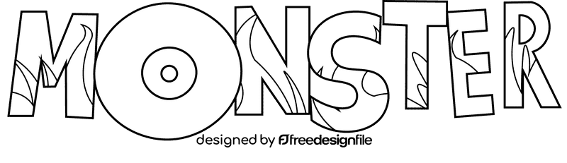 Monster truck sign black and white clipart