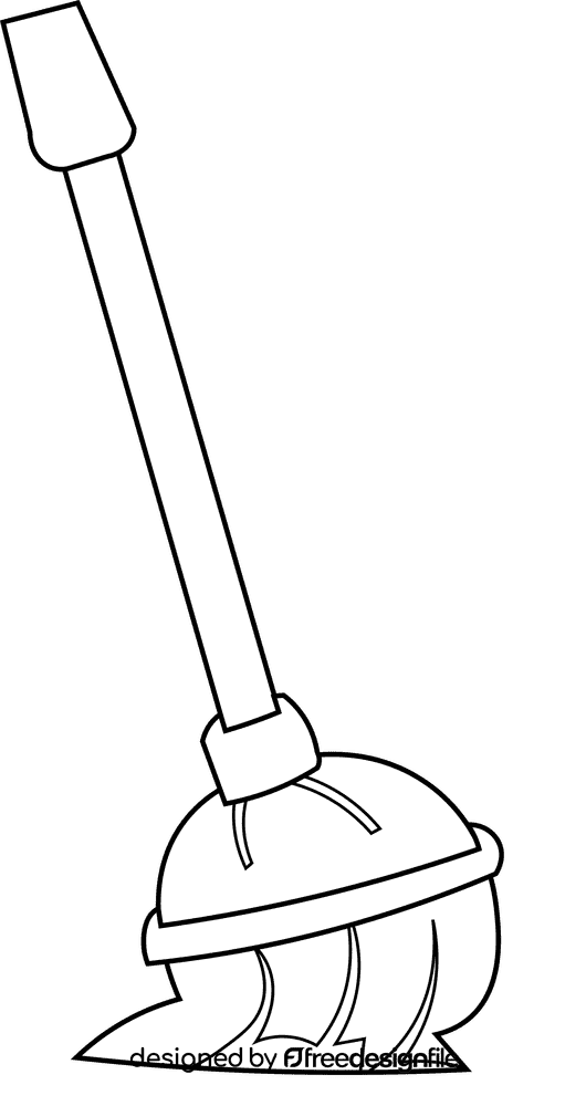 Mop modern black and white clipart