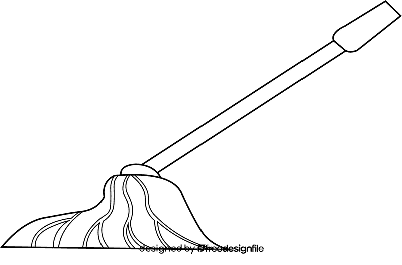 Mop modern black and white clipart