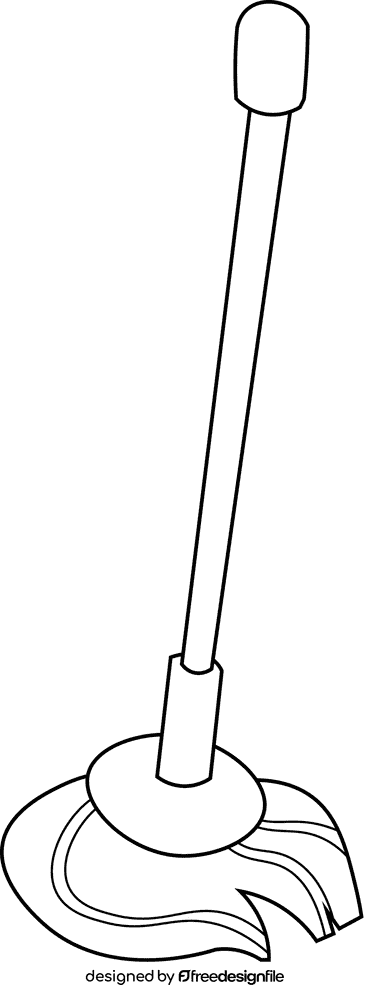 Mop modern black and white clipart
