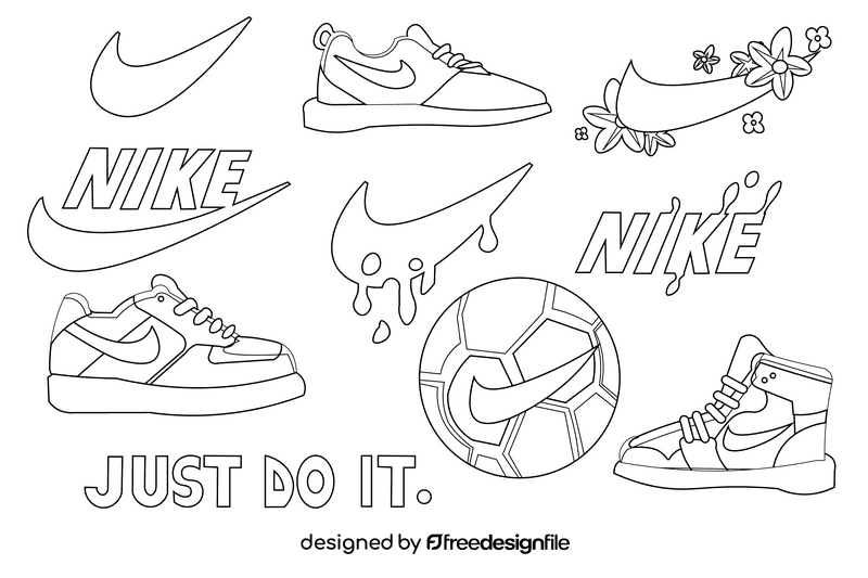 Nike black and white vector