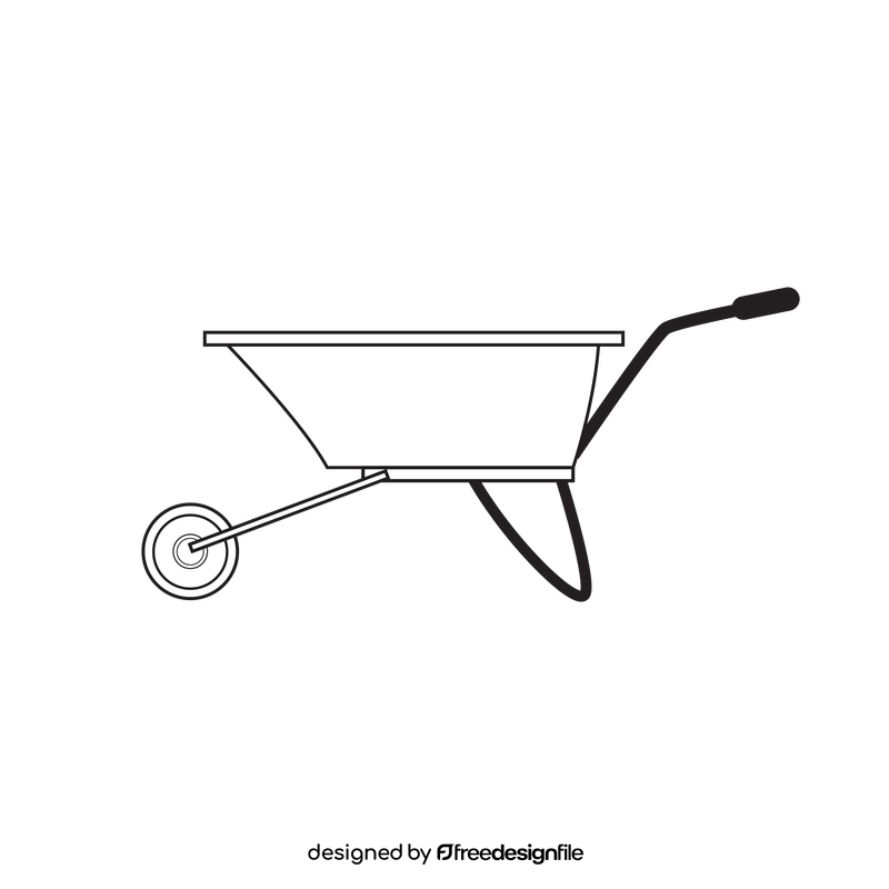 Wheelbarrow drawing black and white clipart