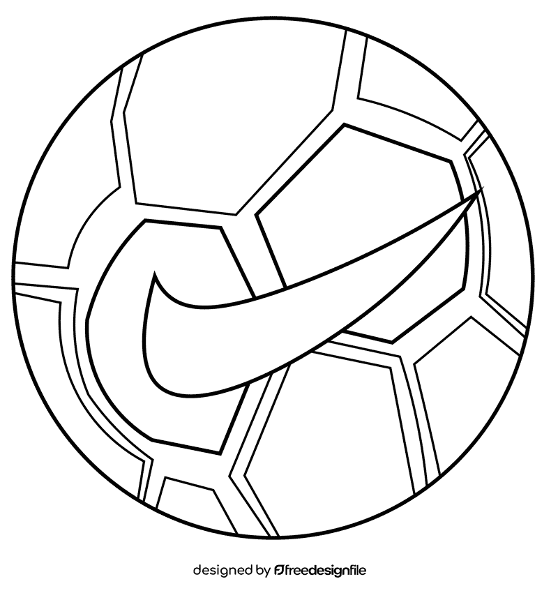 Nike ball black and white clipart