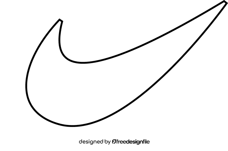 Nike Logo black and white clipart